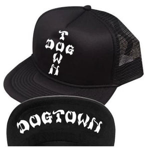Dogtown Cross Letters Trucker Hat in Black