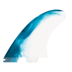 FCS II MR PC Dusty Blue Twin Fin Set with Trailer