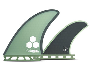 Futures Honeycomb FAMT Green/Gray Twin Fin Set