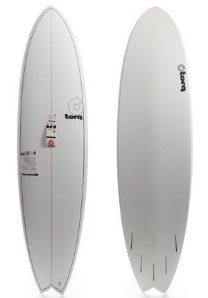 Torq 7'2 Fish White Pinline Surfboard