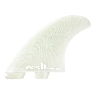 FCS II Power Twin Fins Clear with center Stabilizer fin