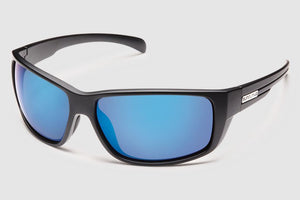 Suncloud Milestone Matte Black Blue Mirror Polarized Lens