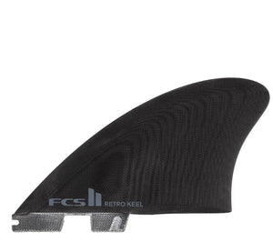FCS II Retro Keel Black Surfboard Twin Fins