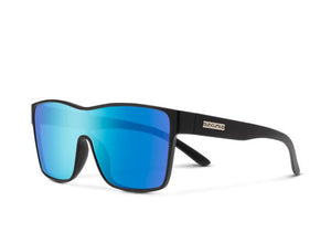 Suncloud Biff Matte Black/Blue Mirror Sunglasses