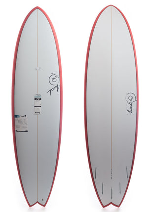 Torq 7'2 Fish Red Rails Surfboard