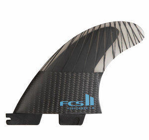 FCS II Performer PC Carbon Small Thruster Tranquil Blue Surfboard Fins