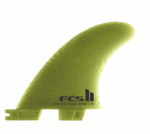 FCS II Carver Neo Glass Quad Rear Eucalyptus Surfboard Fin Set