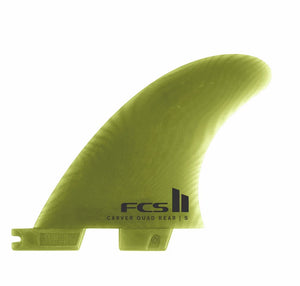 FCS II Carver Neo Glass Quad RearSmall Eucalyptus Surfboard Fin Set