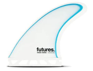 Ethan Ewing Medium White Blue Fiberglass Futures Thruster