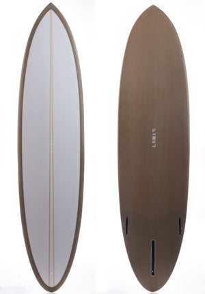 7'6 Lewis Dart Single Fin Mid-Length Surfboard