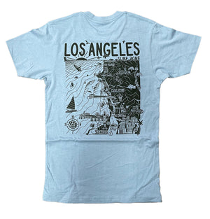 Rider Shack Distant Local Mens Los Angeles Map T-Shirt