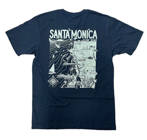 Rider Shack Distant Local Mens Santa Monica Map T-Shirt