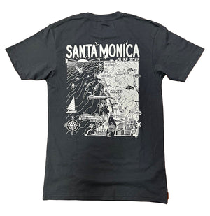 Rider Shack Distant Local Mens Santa Monica Map T-Shirt