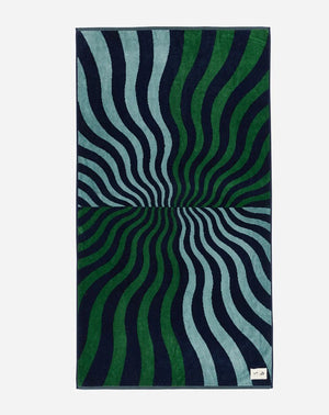 Slowtide Hideout Beach Towel Deep Pacific