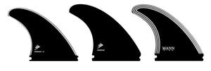 MannCave 3 Fin Medium White 1 Tab Fins