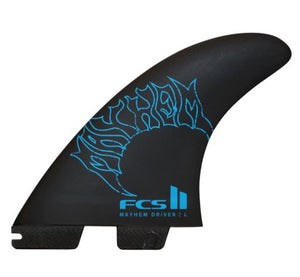 FCS II Mayhem Driver PC Carbon Large Surfboard Fins