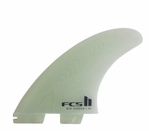 FCS II Mid Carver 2+1 XL Clear Surfboard Fin Set
