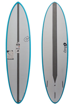 Torq 6'8 Funboard Miami Blue Carbon Strip