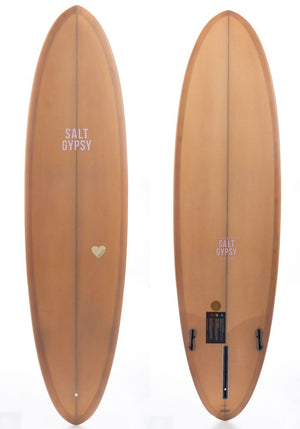 Cynthia Rowley x Salt Gypsy 7'0 Mid Tide Camel Surfboard FCS II 2 + 1 - Rider Shack
