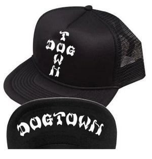 Dogtown Cross Letters Trucker Hat in Black - Rider Shack
