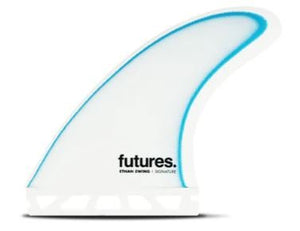 Ethan Ewing Medium White Blue Fiberglass Futures Thruster - Rider Shack