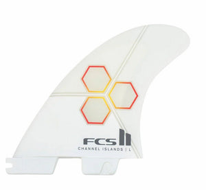 FCS II CI Upright Large Tri/Quad White Surfboard Fins - Rider Shack