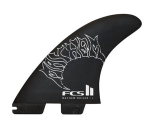 FCS II Mayhem Driver PC Carbon MD Surfboard Fins - Rider Shack