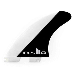 FCS II MF Black/White Large Thruster Surfboard Fin Set - Rider Shack