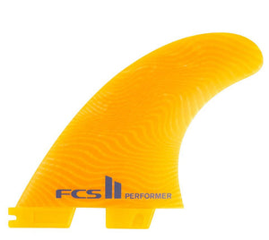 FCS II Performer Neo Glass Mango Large Eco Thruster Surfboard Fin Set - Rider Shack