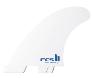 FCS II Performer Performance Core White Medium Thruster Surfboard Fins - Rider Shack