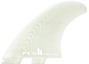 FCS II Power Twin Fins Clear with Center Stabilizer Fin - Rider Shack