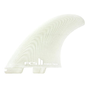 FCS II Power Twin Fins Clear with center Stabilizer fin - Rider Shack