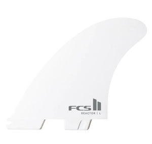 FCS II Reactor PC Large Thruster Surfboard Fin Set in White - Rider Shack