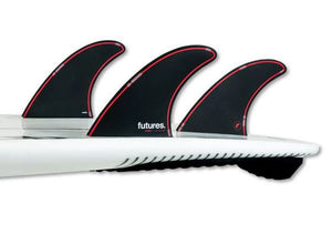 Futures Jordy Large Black/Red Surfboard Fins - Rider Shack