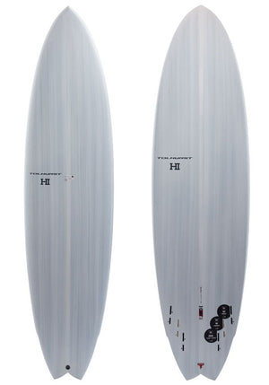 Harley Ingleby 7'2 HIBT 3+3 White-Red (Red) Full-Nose Surfboard - Rider Shack