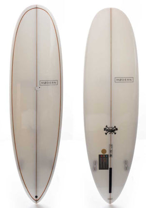 Modern 6'8 Love Child Black & Burnt Orange Pinline Surfboard - Rider Shack