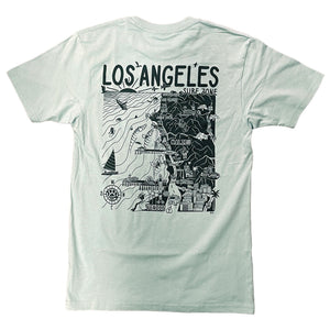 Rider Shack Distant Local Mens Los Angeles Map T-Shirt - Rider Shack