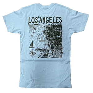 Rider Shack Distant Local Mens Los Angeles Map T-Shirt - Rider Shack