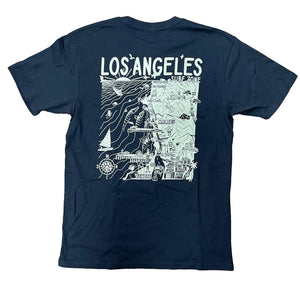 Rider Shack Distant Local Mens Los Angeles Map T-Shirt - Rider Shack