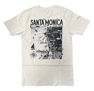 Rider Shack Distant Local Mens Santa Monica Map T-Shirt - Rider Shack