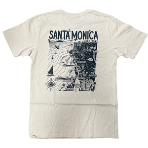 Rider Shack Distant Local Mens Santa Monica Map T-Shirt - Rider Shack
