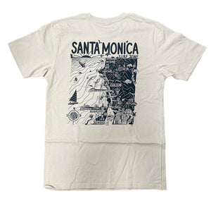Rider Shack Distant Local Mens Santa Monica Map T-Shirt - Rider Shack