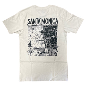 Rider Shack Distant Local Mens Santa Monica Map T-Shirt - Rider Shack