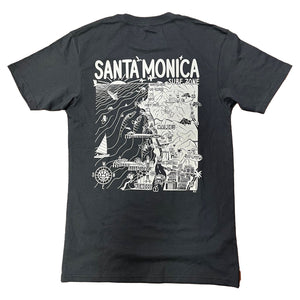 Rider Shack Distant Local Mens Santa Monica Map T-Shirt - Rider Shack