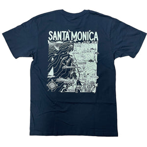 Rider Shack Distant Local Mens Santa Monica Map T-Shirt - Rider Shack