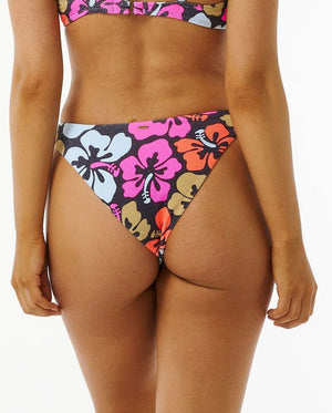 Rip Curl Womens Hibiscus Heat Hi Cut Cheeky Coverage Bikini Bottom - Rider Shack