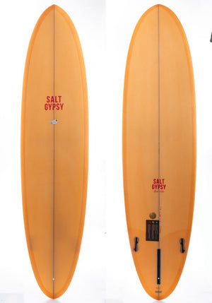 Salt Gypsy 7'8 Mid Tide Peach Fuzz Surfboard FCS II 2 + 1 - Rider Shack