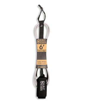 Slater Designs 6' Regular Silver/Black Surfboard Leash - Rider Shack
