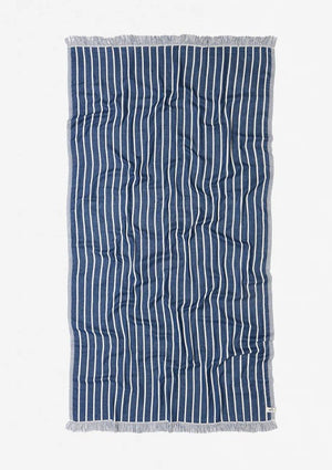 Slowtide Koko Driftweave Turkish Cotton Beach Towel Navy - Rider Shack