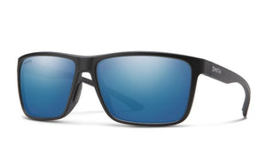 Smith Optics Riptide Matte Black Polar Blue Mirror Sunglasses - Rider Shack